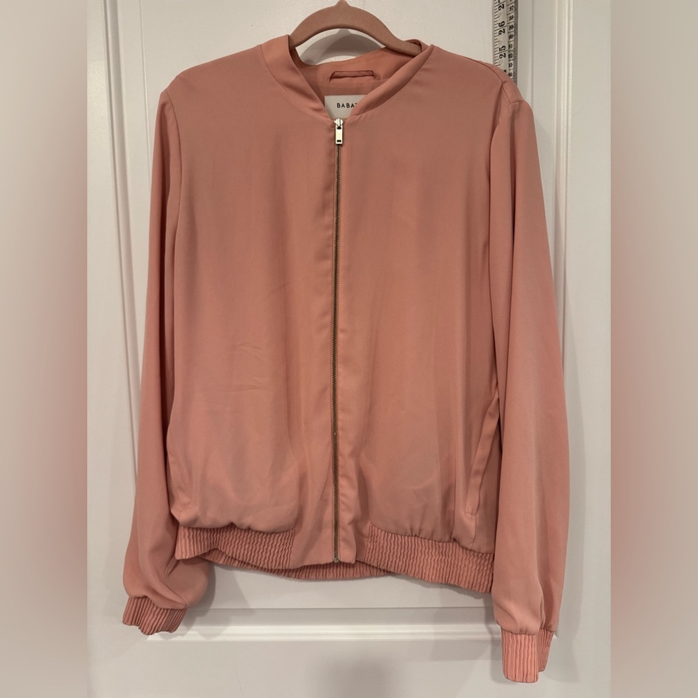 Babaton rose pink bomber jacket large
